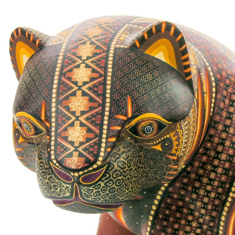Masterpiece Fierce Jaguar - Oaxacan Alebrije Wood Carving - Nestor Melchor
