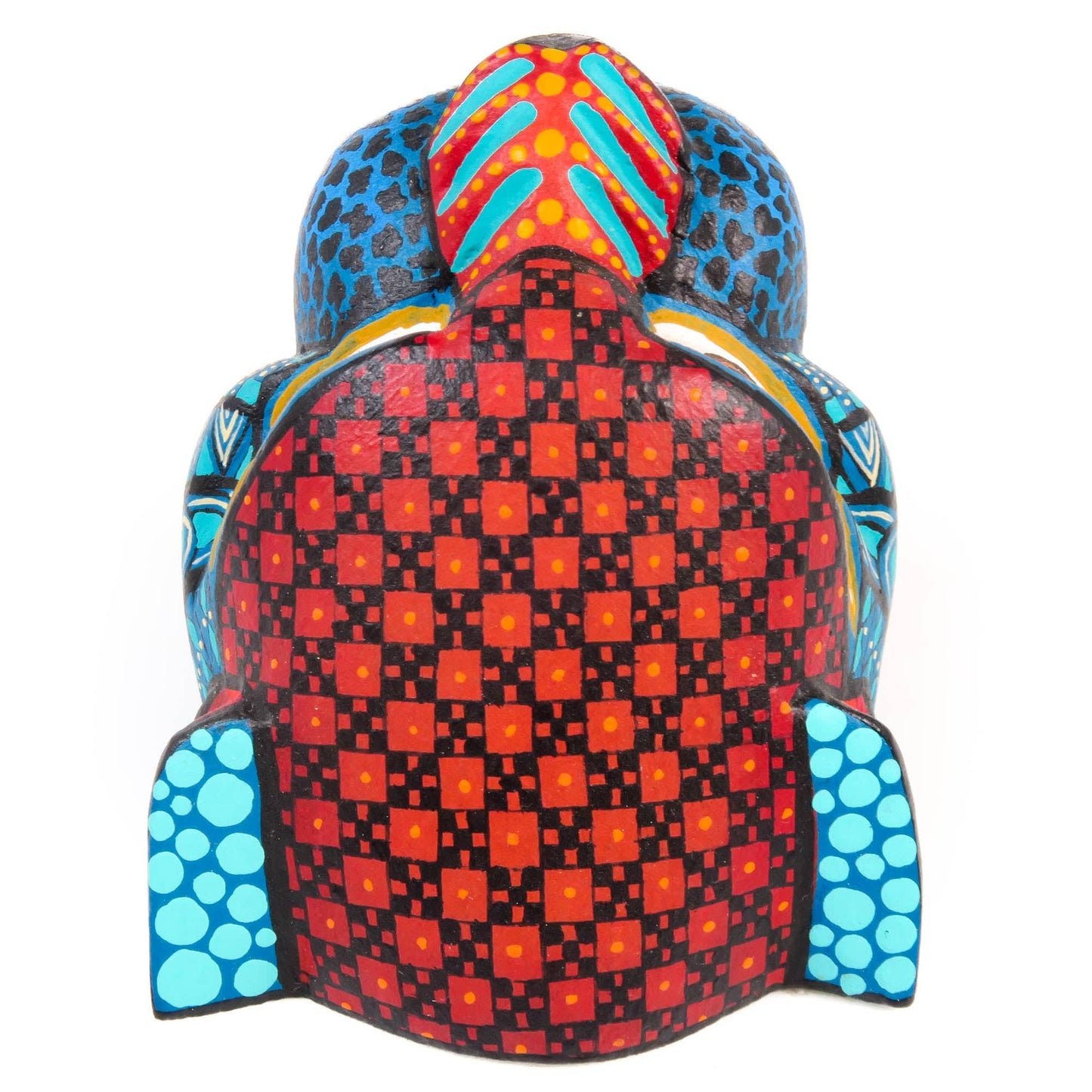 Small Jaguar Head (Blue) - Oaxacan Alebrije Wood Carving