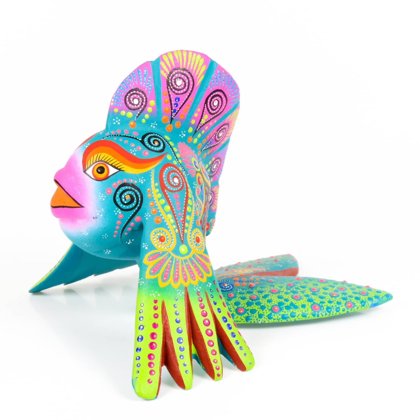 Turquoise Fish - Oaxacan Alebrije Wood Carving