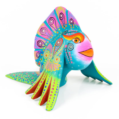 Turquoise Fish - Oaxacan Alebrije Wood Carving