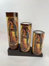 Load image into Gallery viewer, Table Candles Tall Cylinder Candle Set With Wooden Stand
