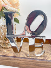 Load image into Gallery viewer, Love Sign Silver Free Standing Block Letter
