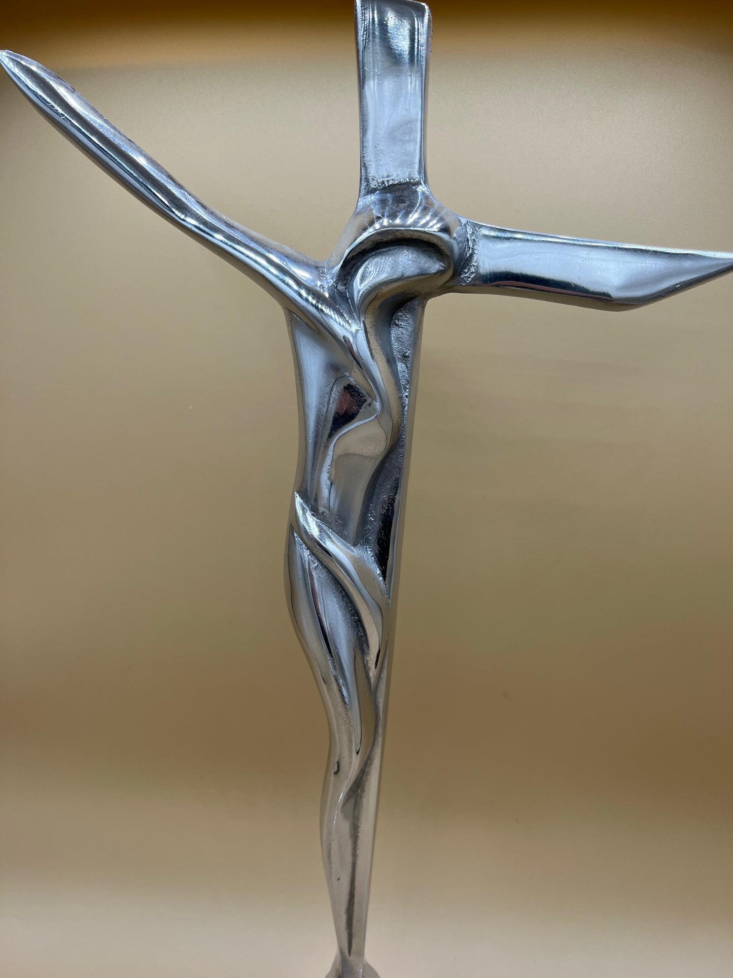 Standing Cross Metal Contemporary Christ Crucifix