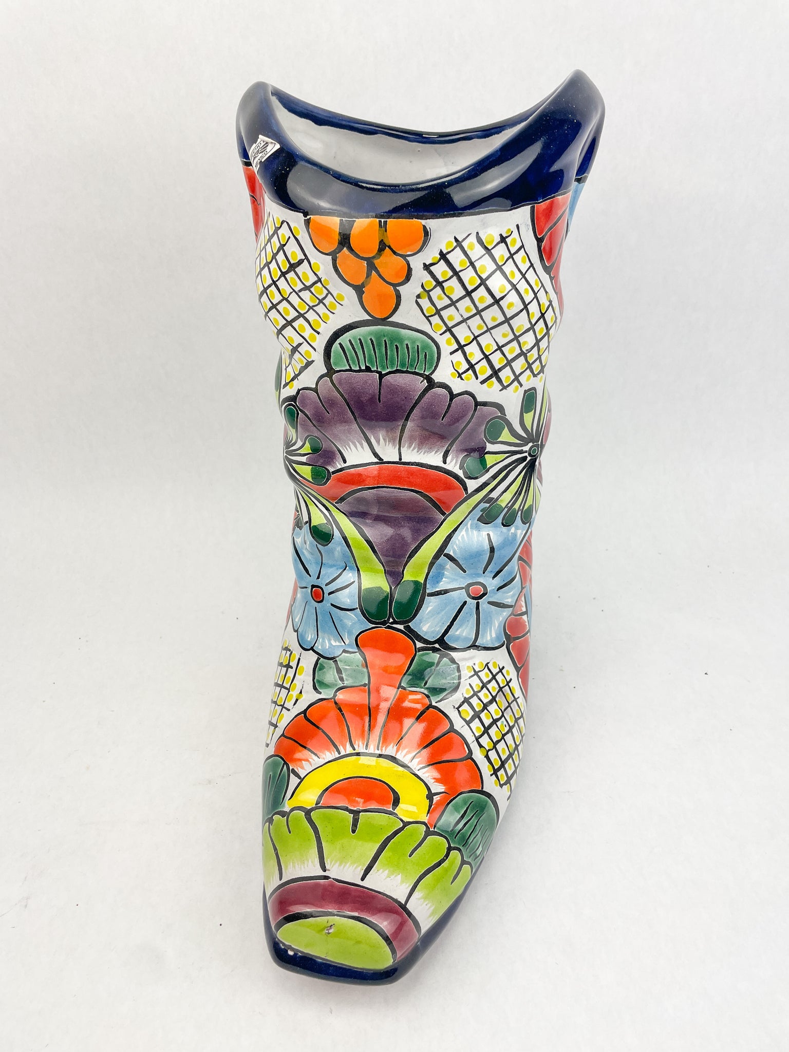 Bot Vase Cowboy Boot Planter 12 In Talavera Boot Vase Talavera Flower Pot Weste ...