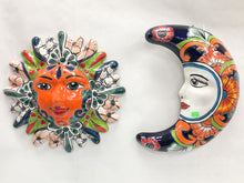 Load image into Gallery viewer, Mexican Sun Moon Talavera Sun Moon Mexican Art Mexican Wall Art
