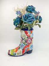 Load image into Gallery viewer, Cowboy Boot Planter 12 In Talavera Boot Vase Talavera Flower Pot Western Home Decor
