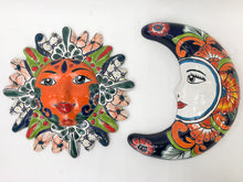 Load image into Gallery viewer, Mexican Sun Moon Talavera Sun Moon Mexican Art Mexican Wall Art
