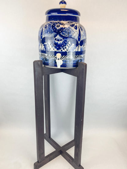 Talavera Water Dispenser With Wooden Stand Water Crock Mexican Water Dispenser