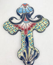 Load image into Gallery viewer, Talavera Cross 11 Inches Talavera Pottery Wall Art Mexican Wall Art Jesus Cross
