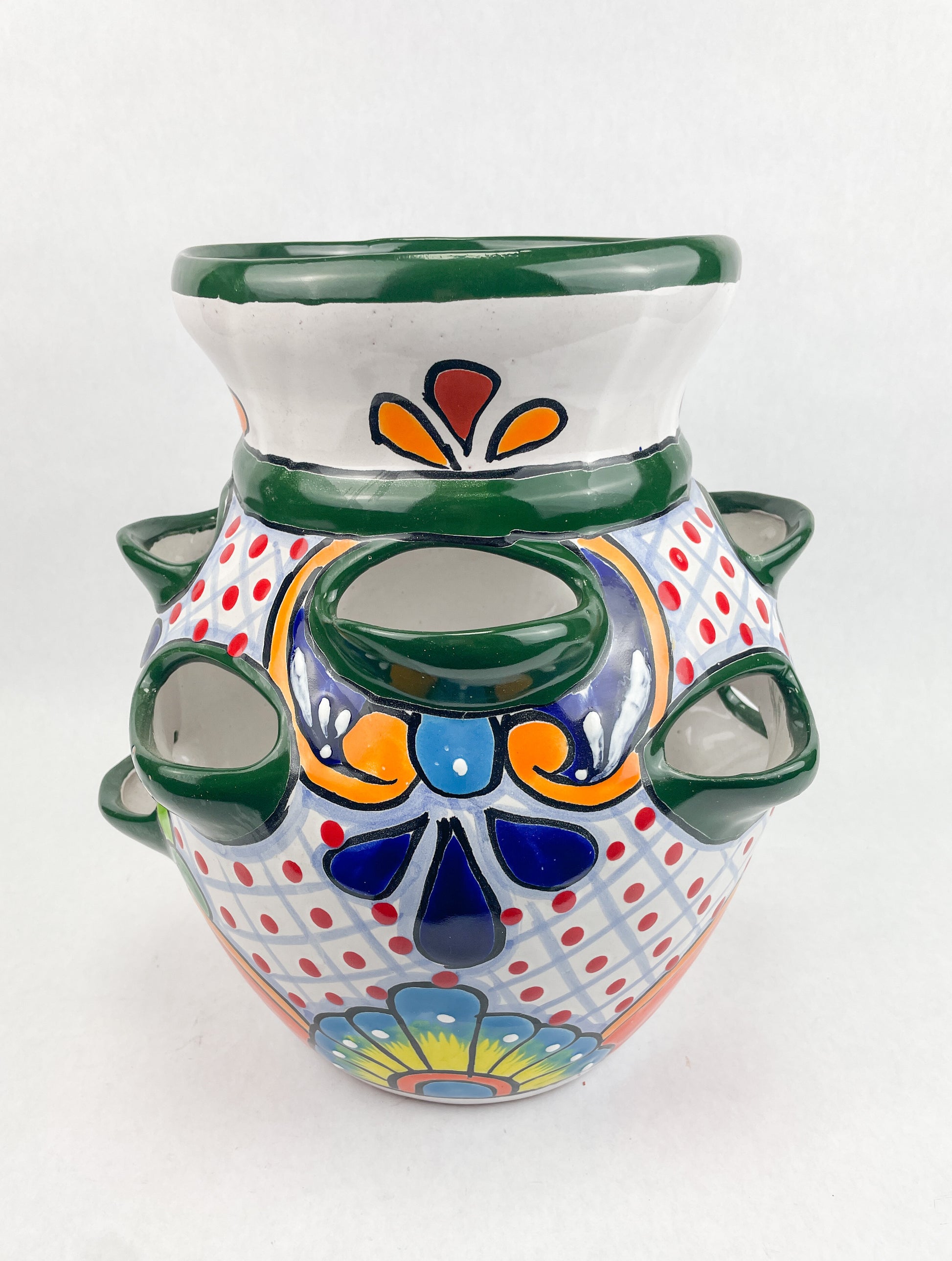 talavera strawberry planter pot Talavera Strawberry Pot 13 In Large Talavera Flower Pot 10-Pocket – TheMexHub
