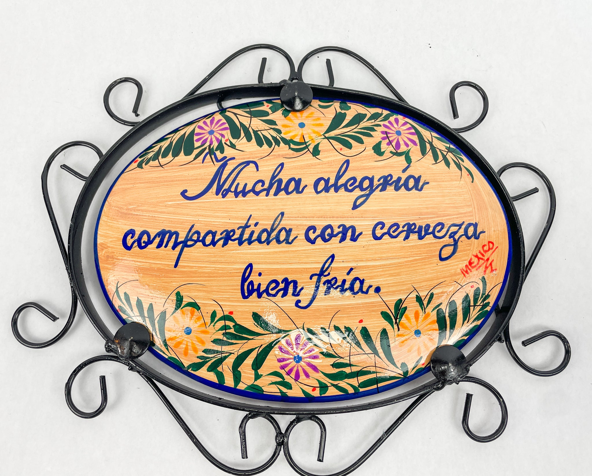 Talavera Welcome Bienvenidos Sign - Hand Painted Wall Decor