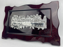 Load image into Gallery viewer, Wooden Last Supper Wall Decor Pewter 3D Wall Frame Ultima Cena
