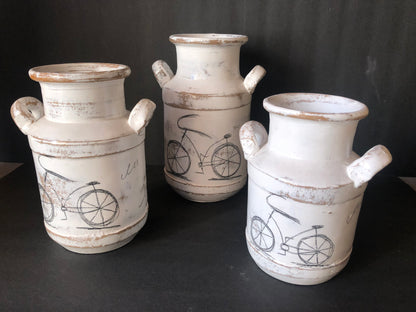 Milk Can Decor Clay Vases Vintage Farmhouse Style Set Juego Lecheras