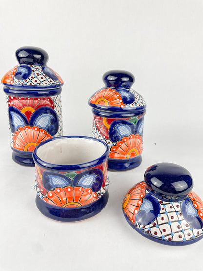 Talavera Canister Set 3 Pc Kitchen Canisters Cow Kitchen Decor