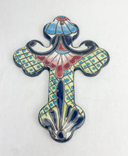 Load image into Gallery viewer, Talavera Cross 11 Inches Talavera Pottery Wall Art Mexican Wall Art Jesus Cross

