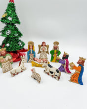 Load image into Gallery viewer, Mexican Tin 3 In. Nativity Set With Box Christmas (10 Pieces) Nacimiento Mini
