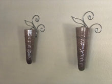 Load image into Gallery viewer, Wall Blown Glass Vase Hand Blown Art Wall Vases With Metal Mounts
