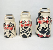 Load image into Gallery viewer, Talavera Canister Set 3 Pc Kitchen Canisters Cow Kitchen Decor
